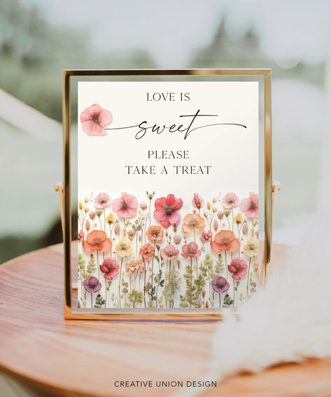 "Printable 8x10 Love Is Sweet Sign *Please note this file is not editable * * * * * MATCHING ITEMS * * * * * Build Your Own Bundle and save 60% when you purchase 5 or more items! Go to our shop home page and search: Flower Stems Or simply click here: https://tidd.ly/3FdCtWs * * * * * HOW IT WORKS * * * * *  1. Download the PDF (or JPG) 2. Print on standard 8.5x11 white paper (print at 100%) 3. Trim white edges & frame! * * * * * FILE INFORMATION* * * * *  - 5\" x 7\" digital file - PDF and JPG included - 8\" x 10\" digital file - PDF and JPG included * * * * * PRINTING OPTIONS * * * * * For professional printing, I recommend Prints of Love.  They offer high-quality prints and amazing customer service!  When you use my special link below, you'll receive FREE shipping:  https://printsoflove. Love In Bloom Table Decor, Bridal Shower Flower Theme Decor, Love Is In Bloom Desserts, Love Is In Bloom Centerpieces, Love Is In Bloom Wedding Shower Ideas, Pink Flower Bridal Shower Theme, Best Bridal Shower Themes, Love Is In Bloom Engagement Party, Bridal Shower Ideas Love Is In Bloom