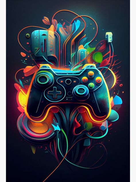 Gamer Pics, Neon Painting, Video Game Controller, Video Game Room, Games To Buy, Game Room Design, Game Room Decor, Visual Representation, Game Controller