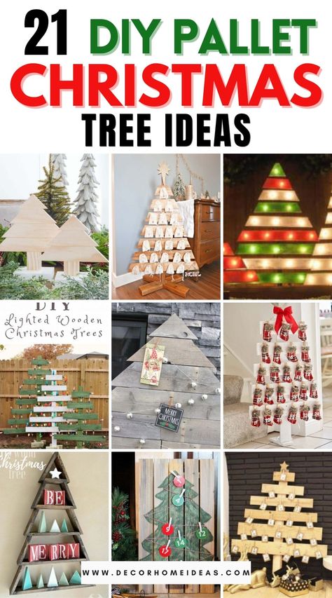 Best DIY Pallet Christmas Tree Ideas. Making. Making DIY pallet Christmas tree is great for the environment because it’s making use of scrap wood that would otherwise be thrown out. You'll find your favorite one or make your own version. Pallet Wood Christmas Trees, Diy Pallet Xmas Tree, Pallet Christmas Ideas, Palette Christmas Tree, Pallet Christmas Tree Ideas, Christmas Pallet Ideas, Christmas Wood Decorations, Wooden Pallet Christmas Tree, Pallett Ideas