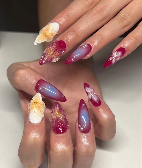 Orchid Nails, Classy Acrylic Nails, Pretty Gel Nails, Soft Nails, Unique Acrylic Nails, Bling Acrylic Nails, Fire Nails, Funky Nails, Pretty Acrylic Nails