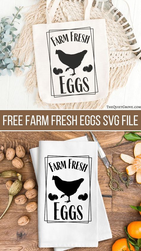 This Free Farm Fresh Eggs SVG cut file is great for people with backyard Chickens and those who love classic farmhouse decor. Free Farm Svg Files For Cricut, Free Chicken Svg, Farm Fresh Eggs Sign, Classic Farmhouse Decor, Fresh Eggs Sign, Printable Signs Free, Faith Family Farming, Heat Transfer Vinyl Projects, Design Squad