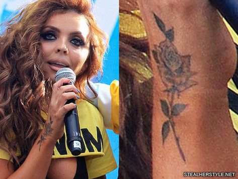 Jesy Nelson's Tattoos & Meanings | Steal Her Style Back Of Hand Tattoos, Jessy Nelson, Uk Baddie, A Rose Tattoo, Rosé Back, Back Of Hand, Steal Her Style, Jesy Nelson, Flower Rose