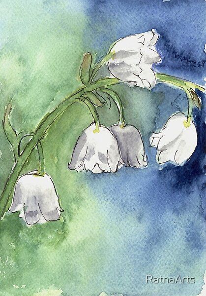 Visuell Identitet, Lily Of The Valley Flowers, Valley Flowers, Flower Watercolor, Watercolor Flower Art, Painting Poster, Watercolor Flowers Paintings, Amazing Art Painting, Watercolor Cards