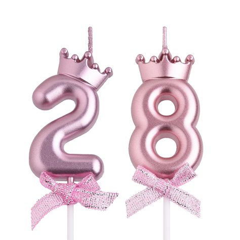 PRICES MAY VARY. Celebrate milestones with our eye-catching "28th 82nd Birthday Candles" set! Crafted with precision, these candles feature the numbers 2 and 8, perfect for commemorating those special 28th or 82nd birthdays Make a statement at your birthday party with our unique cake topper decoration. The elegant design adds a touch of sophistication to any celebration, making it a standout centerpiece for your cake Versatile and stylish, our candles are suitable for both men and women, making Number Birthday Candles, 91 Birthday, 82nd Birthday, Specialty Candles, Number Candles Birthday, Unique Cake Toppers, Candle Topper, Golden Crown, Gold Candles