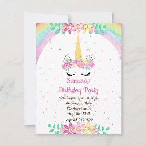 $2.69 | Unicorn Rainbow, Sparkles Birthday Invitation | Birthday Invitations | unicorn theme party, unicorn first birthday party, cute unicorn, unicorn, rainbow, party, first, watercolor Rainbow Unicorn Birthday Invitations, Rainbow Unicorn Invitations, Unicorn Party Invitation, Rainbow Unicorn Birthday Party, Sparkle Birthday, Unicorn Party Invites, Rainbow Unicorn Party, Unicorn Birthday Invitation, Rainbow Birthday Invitations