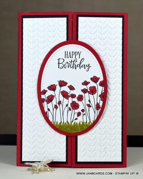 Poppy Cards, Fancy Fold Card Tutorials, Gatefold Cards, Jennifer Mcguire, Fancy Fold Cards, Birthday Cards Diy, Stamping Up Cards, Fun Fold Cards, Card Tutorials