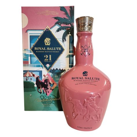 Chivas Regal Whiskey 21 years Royal Salute The Miami Polo Edition Blended Scotch - Craft Cellars Royal Salute 21, Royal Salute, Chivas Regal, Pernod Ricard, Whiskey Label, Rye Bourbon, Whiskey Brands, Blended Whisky, Japanese Whisky