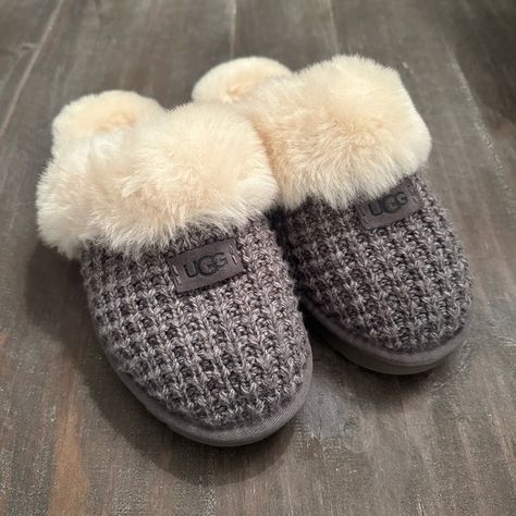 UGG Cozy Knit Slipper Ugg Cozy Knit Slippers, Uggs Slippers, Ugg Slippers, Knitted Slippers, Cozy Knit, Cozy Knits, Ugg Shoes, Cute Shoes, Original Box