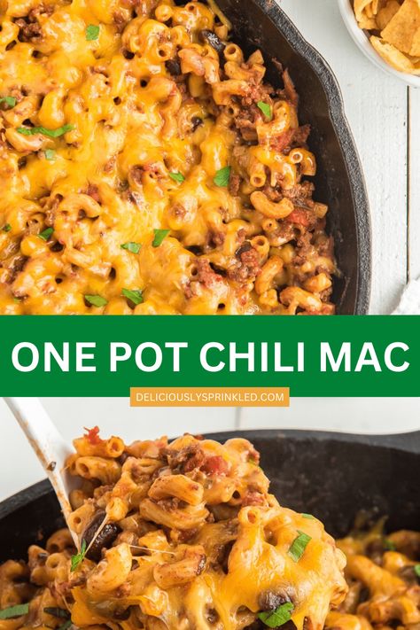 One Pot Chili Mac Chilli Mac, One Pot Chili Mac, One Pot Chili, Chili Mac Recipe, Comfort Dinner, Best Beef Recipes, Chili Mac, Macaroni Pasta, Beef Casserole Recipes