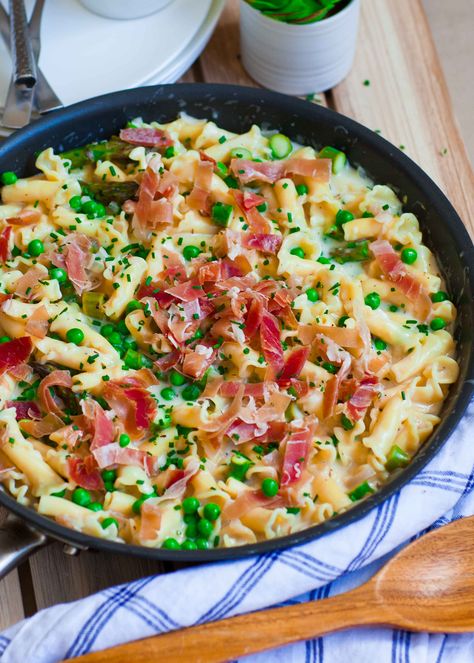 Creamy Prosciutto Pasta Pasta With Prosciutto, Spring Eats, Pasta Recipes Video, Prosciutto Pasta, Night Kitchen, Prosciutto Recipes, Pasta Sauce Recipe, Spring Pasta, Cooking With White Wine