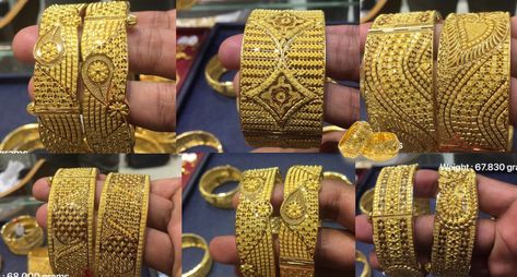 Latest Gold Bangles, Bangles Collection, Indian Diamond Jewellery, Gold Bangles For Women, Bangles For Women, Antique Bridal Jewelry, Bangles Design, Chur, Gold Bangles Design