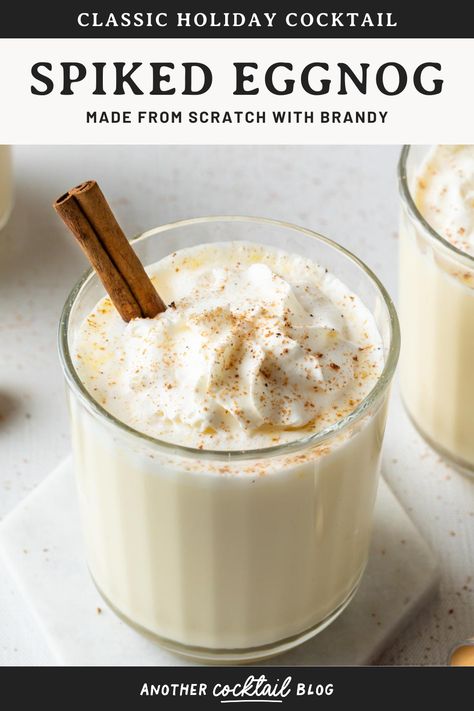 The holidays are almost here, and nothing beats a traditional homemade eggnog. The richness and flavor of this milk punch are so much better than store bought. You can make this spiked eggnog with bourbon, brandy or rum. It's creamy and delicious either way. Brandy Eggnog, Eggnog With Rum, Milk Punch, Spiked Eggnog, Bourbon Cream, Homemade Eggnog, Eggnog Recipe, Creme Egg, Heavy Whipping Cream