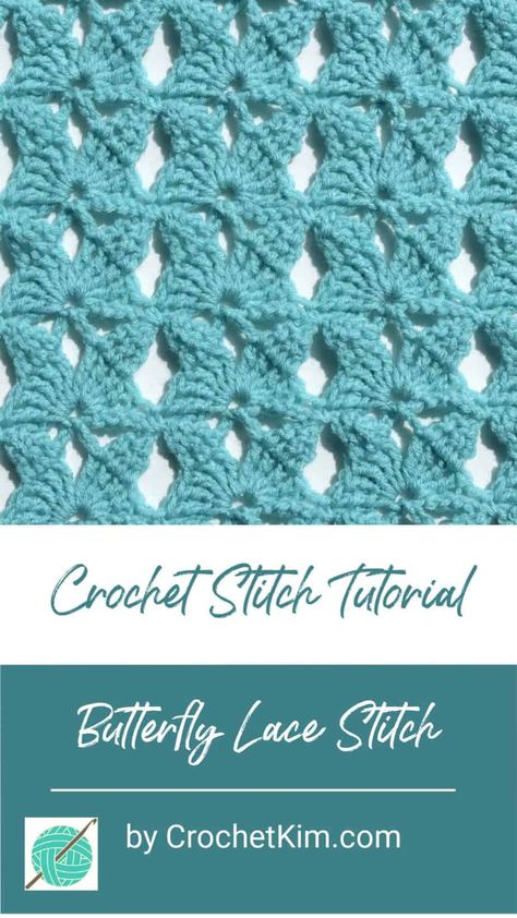 Butterfly Lace Free Crochet Stitch Tutorial Butterfly Stitch, Crochet Stitch Tutorial, Butterfly Lace, Crochet Stitches Free, Crochet Knit Stitches, Stitch Tutorial, Crochet Butterfly, Crochet Stitches Tutorial, Crochet Instructions