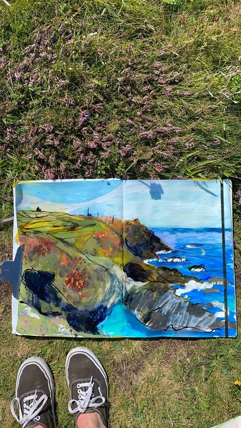 Emma Carlisle, Landscape Sketch, Sketchbook Art Journal, Sketchbook Inspiration, Urban Sketching, Colorful Landscape, Carlisle, Art Journal Inspiration, Art Sketchbook