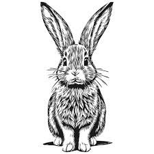 Bunny Outline, Bunny Tattoo, Face Line Drawing, Rabbit Vector, Rabbit Drawing, Bunny Tattoos, Rabbit Illustration, Bunny Head, Face Lines