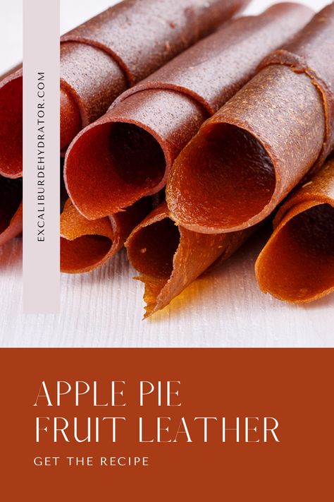 Experience the cozy comfort of fall with our Apple Pie Fruit Leather. Crafted with love using Excalibur Dehydrator, these rolls are a delightful twist on a classic. Apple Fruit Leather Dehydrator, Fruit Leather Dehydrator, Cinnamon Spread, Dehydrator Recipes Fruit, Excalibur Dehydrator, Fruit Leather Recipe, Fruit Leather, Fruit Roll, Dehydrated Fruit