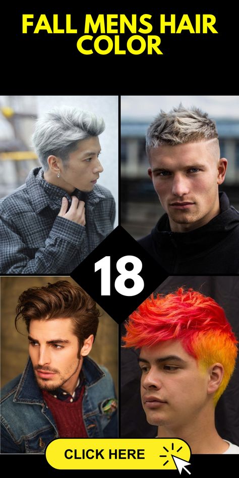 Stay ahead of the curve and embrace the fall hair color trend for men. From warm cinnamon browns to vibrant copper shades, these colors reflect the rich hues of the season. Experiment with different tones and techniques to find the perfect fall hair color that complements your skin tone and adds a touch of autumnal allure to your look. Hair Fall Men, Men's Hair Color, Going Platinum Blonde, Milan Fashion Week Men, Well Groomed Beard, Coloring For Boys, Autumn Tones, Chocolate Brown Hair Color, Mens Hair Colour