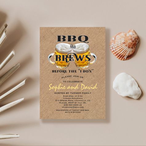 BBQ and BREWS before the "I DO'S" Couples Shower Invitation Couples Shower Ideas, Couples Shower Invitation, Couples Shower Invitations, Wedding Party Supplies, Couple Shower, Kids Nursery Decor, Free Birthday Invitations, Free Birthday Invitation Templates, Kids Stationery