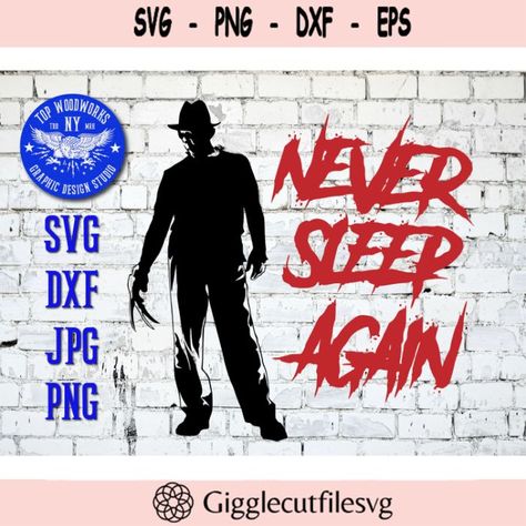 Slasher Halloween, Never Sleep Again, 80s Horror, Dollar Sign, Never Sleep, Elm Street, Nightmare On Elm Street, Freddy Krueger, Clipart Design