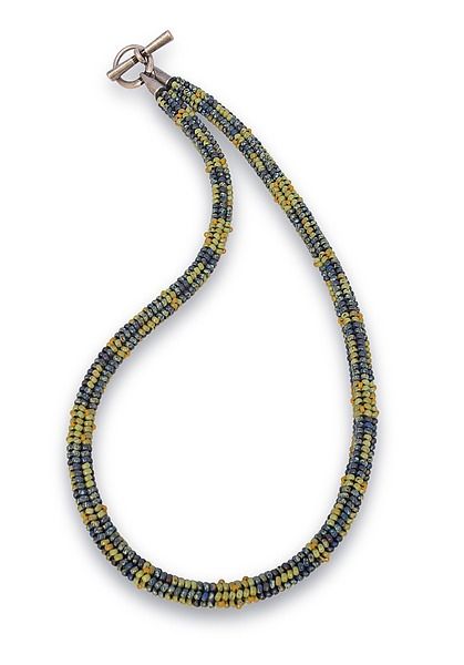 Sleek Tube Necklace by Sheila Fernekes (Glass Bead Necklace) Tube Necklace, Woven Necklace, Wear Necklaces, Artful Home, Handmade Beaded Jewelry, Herringbone Pattern, Glass Bead Necklace, Toggle Clasp, Bead Weaving