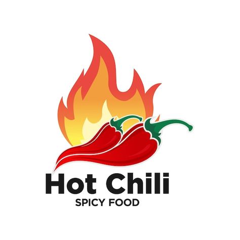 Vector spicy chili pepper logo | Premium Vector #Freepik #vector #hot-chili #hot-spicy #spicy #chili-sauce Skyline Chili, Spiced Vegetables, Dessert Restaurants, Hot Chili Sauce, Hot And Spicy, Curry Spices, Chilli Paste, Hottest Chili Pepper, Spicy Chili