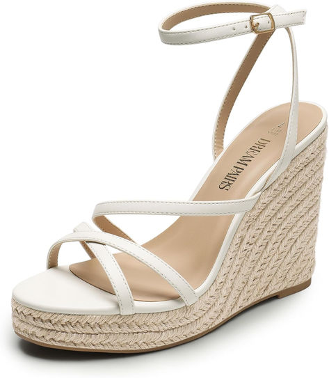 The 1.38-inch platform and 4.53-inch wedge heel work together to form a natural curve, resulting in a beautiful leg line. This design not only provides an elongated and stylish appearance but also ensures comfort is not compromised! Espadrilles Platform, Pearl Hoop Earrings, Platform Wedge Sandals, Sandals For Women, Platform Wedge, Open Toe Sandals, Toe Sandals, Platform Wedges, Amazon Fashion