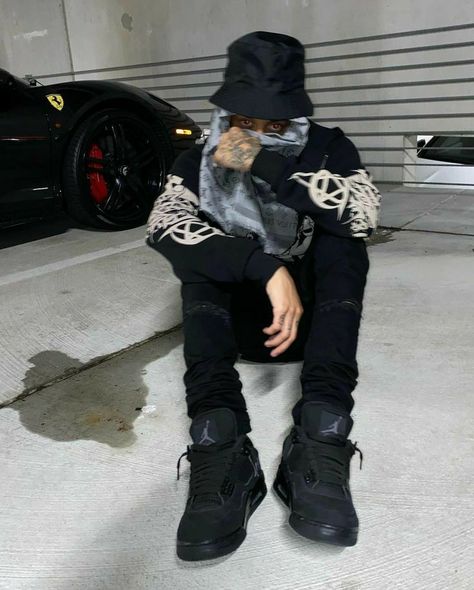 Black Cat 4s Outfit, Jordan 4 Outfit Men, Black Cat 4s, Jordan 4 Outfit, 4s Outfit, Drippy Outfit, Drip Outfit Men, Jordan 4s, Black Men Street Fashion