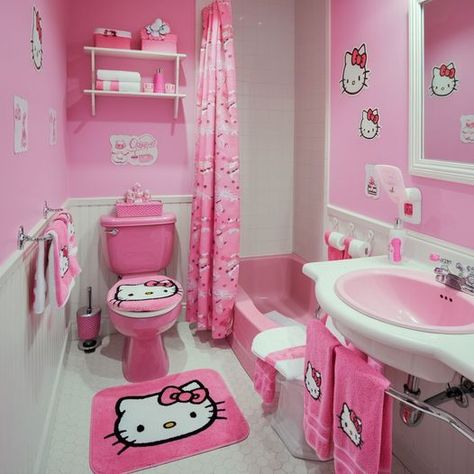 Hello Kitty Bathroom Decor, Hello Kitty Home Decor, Room Decor Hello Kitty, Kitty Room Ideas, Hello Kitty Room Ideas, Sanrio Birthday Party, Hello Kitty Appliances, Sanrio Birthday, Hello Kitty Home