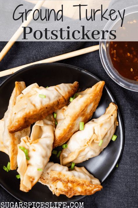 Turkey Potstickers, Turkey Recipes For Dinner, Ground Turkey Recipes For Dinner, Pot Stickers Recipe, Seasoned Turkey, Turkey And Dumplings, Potstickers Recipe, Ground Turkey Recipes Easy, Turkey Pot