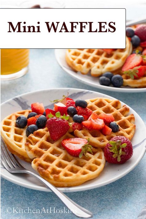 Easy Mini Waffle Recipe, Mini Waffles Recipe, Dash Mini Waffles Recipe, Waffle Recipe For Two, Waffles Recipe Easy, Mini Waffle Maker Recipes, One Waffle Recipe, Mini Waffle Recipe, Breakfast Waffle Recipes