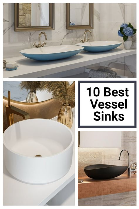 Let’s take a look at 10 of the best vessel sinks for bathrooms by Aquatica. #ThisIsAquatica #sink #bathroomvanity #sinks #bathroomsink #sinkdesign #sinkgoals #basin #washbasin #bathroomsinkideas #bathroominks #vesselsinkbathroom #vesselsink #vesselsinks #vesselbathroomsink Vessel Sink Small Bathroom, Vanity With Vessel Sink, Sink Bowl On Top Of Vanity, Sink Vessel Build With Ferguson, Wooden Vanity Top Bathroom Vessel Sink, Vessel Sink With Faucet On Side, Vessel Sink Ideas, Bucket Vessel Sink, Gold Vessel Sink Bathroom