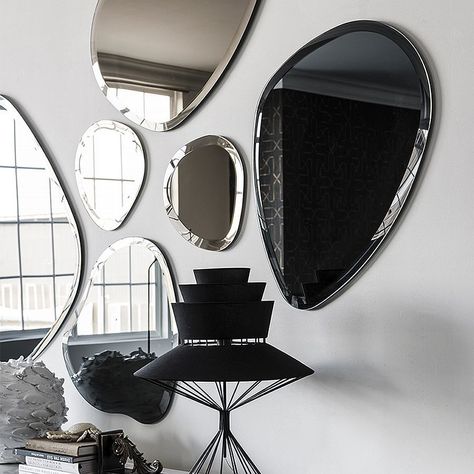 Charming mirrors create a lovely focal point in the room Decorative Bathroom Mirrors, Mirror Interior Design, Cattelan Italia, Bronze Mirror, Mirror Interior, Classic Decor, Large Mirror, Hanging Mirror, Mirror Designs