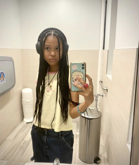 Cute Box Braids Hairstyles, Pretty Braided Hairstyles, Aesthetic Hair, Braid Styles, New Hair, Hair Inspo, Cute Hairstyles, Straight Hairstyles, Selfies