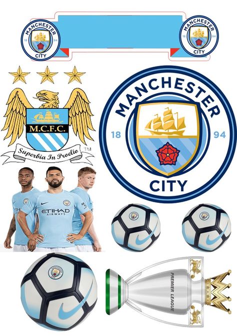 Champions League Party, Manchester City Logo, Football Cake Toppers, Minnie Mouse Birthday Theme, Diy Cake Topper Birthday, City Cake, Watermelon Birthday Parties, Photo Cake Topper, Diy Best Friend Gifts