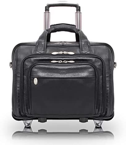 Amazon.com: McKleinUSA I Series, Gold Coast, Full Grain Cashmere Napa Leather, 17" Leather Patented Detachable -Wheeled Laptop Briefcase, Black (43185), One Size : McKlein: Electronics Rolling Laptop Bag, Rolling Briefcase, Key Chain Holder, Miscellaneous Items, Laptop Briefcase, Business Shoes, Travel Collection, Leather Conditioner, Laptop Case