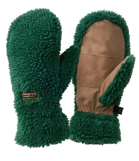 Just like our bestselling Mountain Pile Fleece Coat, we built these mittens with thick, substantial sherpa fleece so your hands stay warm and cozy all day. Relaxed Fit. Plush polyester fleece lining. Body: 100% polyester sherpa. 80-gram PrimaLoft® Silver insulation. Palm lined with microsuede in 85% polyester and 15% polyurethane. Machine wash and dry. Imported. | Women's Mountain Pile Fleece Mittens Fleece Mittens, Green Mittens, Green Gift, Winter Gear, Kids Outerwear, Fleece Coat, Fit Body, Mens Fleece, Womens Fleece