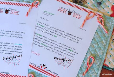 Free Printable Disney Christmas Surprise Printable Letter From Santa, Free Letters From Santa, Disney Cruises, Disney Surprise, Disney Letters, Santa Letter Printable, Disneyland Christmas, Disney Tickets, Letter From Santa