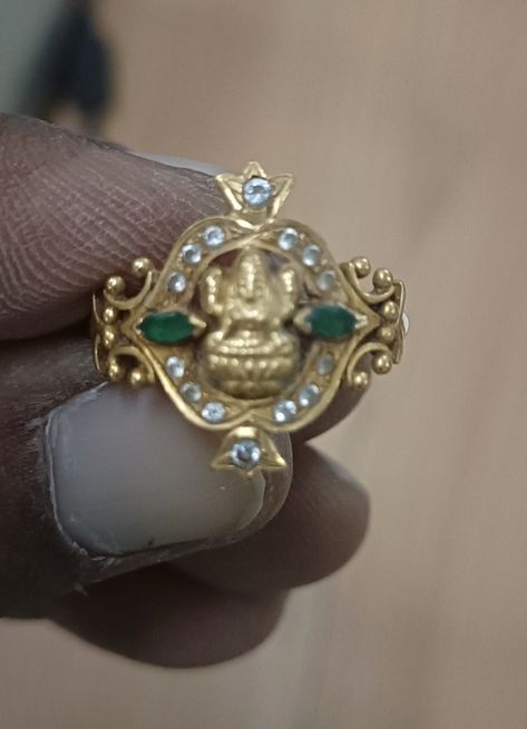 Lakshmi Devi Finger Rings For Women, Laxmi Ring Designs, Lakshmi Rings Gold, Lakshmi Devi Rings, Lakshmi Devi Rings Gold, Pendent Designs, Latest Earrings Design, Goddess Ring, Temple Jewellery Earrings