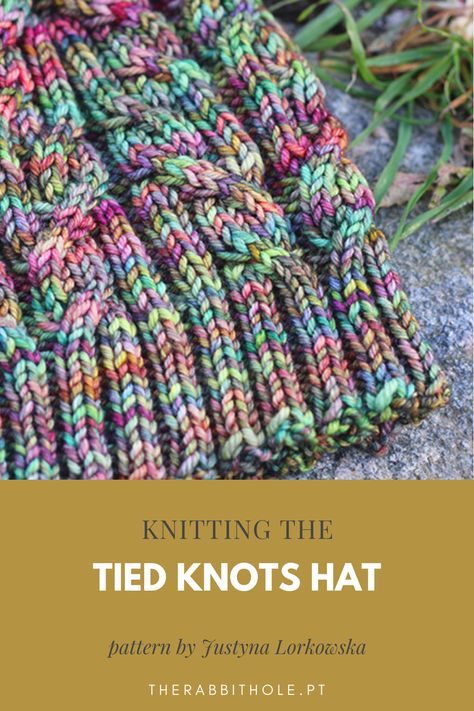 Knitting the Tied Knots Hat pattern using Malabrigo Rios yarn. Malabrigo Rios Patterns Hats, Malabrigo Rios Patterns, Knit A Hat, Rio 2, Knitting Hats, Malabrigo Yarn, The Rabbit Hole, Rabbit Hole, The Rabbit