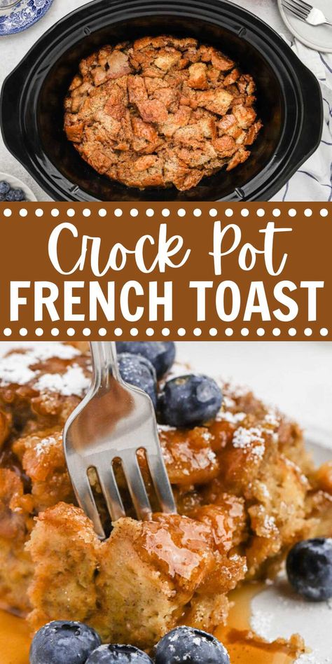 Crockpot French Toast Casserole, Crock Pot French Toast, Breakfast Crockpot, Crockpot French Toast, French Toast Casserole Recipe, Crockpot Breakfast Casserole, Breakfast Crockpot Recipes, French Toast Casserole Recipes, Crockpot Casserole