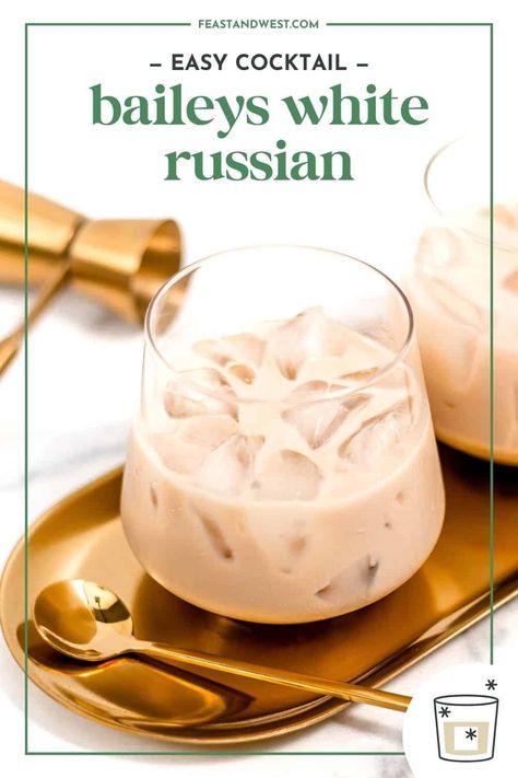 This Baileys White Russian cocktail recipe is creamy, sweet and really simple to make! If you love the classic White Russian cocktail, you’ll enjoy fun twist that is extra creamy and sweet. https://feastandwest.com/2024/02/14/baileys-white-russian/ Homemade Baileys Irish Cream With Vodka, Baileys Light Recipes Drinks, Baileys Cocktails Easy, White Russian Recipe Baileys, Drinks With Baileys, Baileys Cocktail, Baileys Recipes Drinks, White Russian Recipe, Homemade Baileys Irish Cream