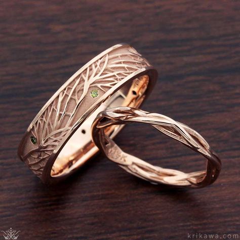 Branch Wedding Band, Tiffany Wedding Rings, Gold Wedding Bands, Wedding Ring For Him, Matching Wedding Rings, Custom Wedding Rings, Band Design, Wedding Rings Rose Gold, Wedding Rings Unique