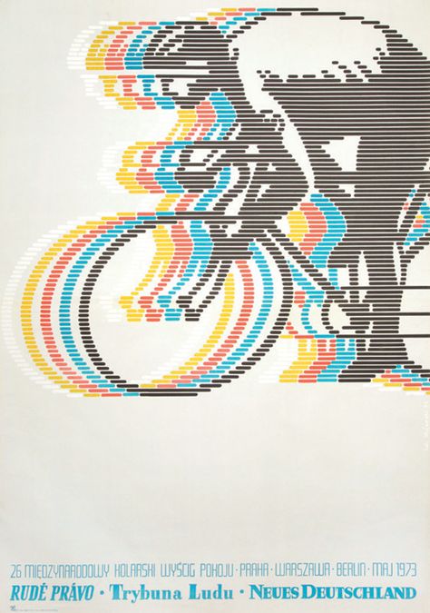 Peace Race poster from 1973 designed by Lech Majewski. You can find out more about the poster and purchase a copy from Rouleur. Bike Graphics, Cycling Posters, Polish Poster, Bike Poster, Retro Bike, Vintage Cycles, Riding A Bike, Bicycle Art, Typographic Poster