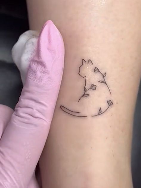 Lost Cat Tattoo Designs, Tattoos To Remember Cats, Tattoo For Passed Cat, Sentimental Cat Tattoos, Cat Tattoo With Name, Cat Passing Tattoo, Tattoo For Lost Cat, Tattoo Ideas For Lost Pets, Lost Pet Tattoo Cats