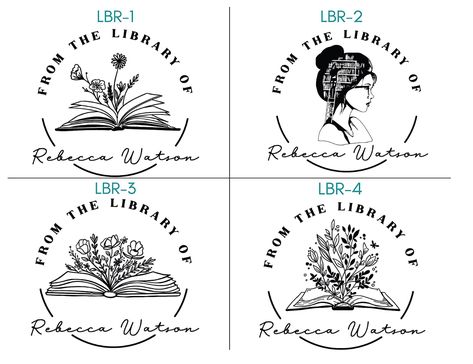 from The Library of | Ex Libris | Floral Book Stamp | Personalized Teacher Stamp | Custom Library Stamp | Monogram Self-Inking Wood Handle Stamp (Floral 4) Book Embosser, Custom Embosser, Teacher Stamps, Book Stamp, Personalized Stamps, Wood Stamp, Floral Monogram, Custom Book, Personalized Embroidery