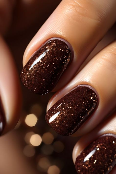 chocolate brown glitter nails, shimmery nail art, nail design, nail ideas, nail inspiration, nail trends, nail goals, nail inspo, nail styles, nail shades, nail colors, nail looks, nail vibes, nail hues, nail patterns, nail fashion, nail aesthetics, nail shades, nail creativity, nail magic, nail charm, nail brilliance, nail sparkle, nail glamour, nail beauty Brown Glitter Nails, Nail Sparkle, Nail Aesthetics, Nail Vibes, Charm Nail, Nail Goals, Nail Charm, Brown Glitter, Nail Patterns