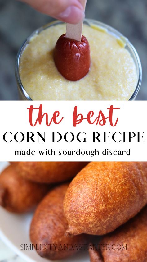 Discard Corn Dogs, Sourdough Discard Corndogs, Sourdough Corndog Batter, Sourdough Discard Corn Dogs, Sourdough Corndogs, Sourdough Finger Food, Sourdough Fried Chicken, Sourdough Beagles, Sourdough Corn Dogs