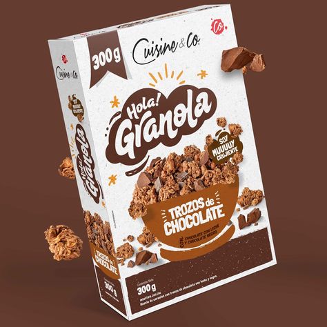 Granola Box Packaging, Granola Packaging Design, Cereal Box Packaging, Granola Packaging, Cereals Packaging Design, Packaging And Label Design, Packaging Box Design, Cereal Packaging, Biscuits Packaging