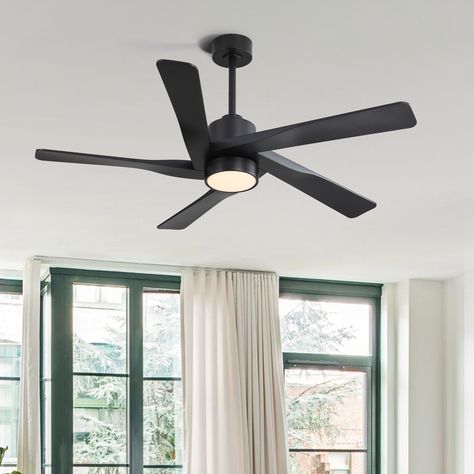 WINGBO 54" and 64" 5 ABS Blades DC Motor Indoor Ceiling Fan with Light & Remote - Bed Bath & Beyond - 38283607 Ceiling Fans Without Lights, Velvet Upholstered Bed, Indoor Ceiling Fan, Simple Interior, Metal Platform Bed, Bed Frame With Storage, Fan With Light, Modern Ceiling Fan, Ceiling Fan With Remote