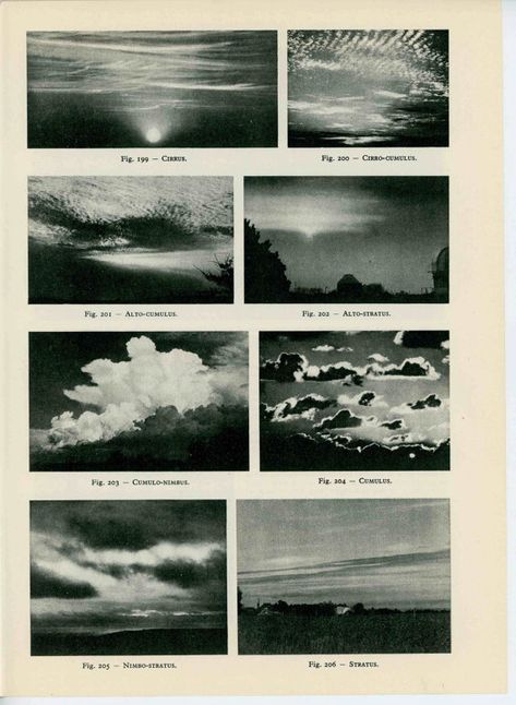 1959 types of cloud forms time original vintage celestial astronomy print Vintage Celestial, Title Page, Sky And Clouds, Photography Projects, Photography Inspo, Graphic Poster, Astronomy, Photography Inspiration, Aesthetic Pictures